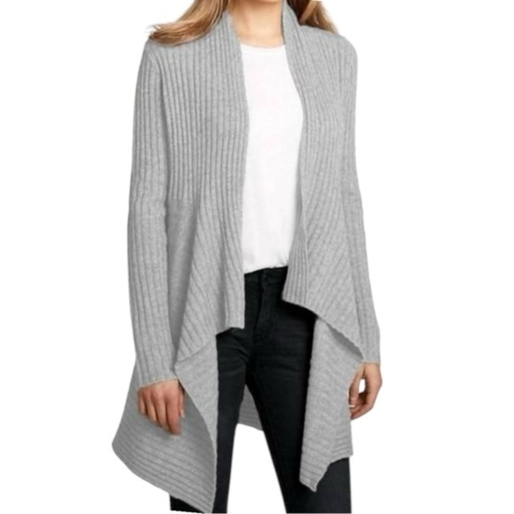 Autumn Cashmere for Bergdorf Goodman S Gray Merino Wool Open Sweater Cardigan
